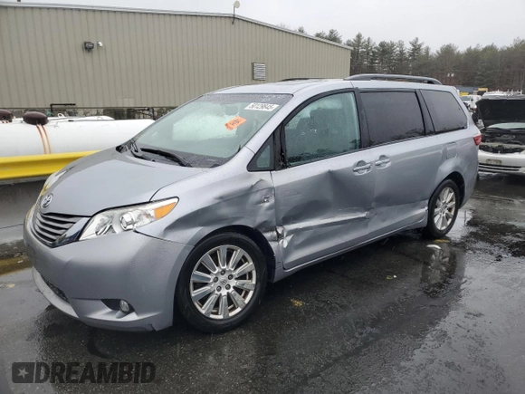 2017 Toyota Sienna with VIN 5TDDZ3DC9HS161212, listed as a Copart auction lot 50129845 with 104,020 mi miles and Salvage Title. Bid and sale history available at DreamBid. Image 1.