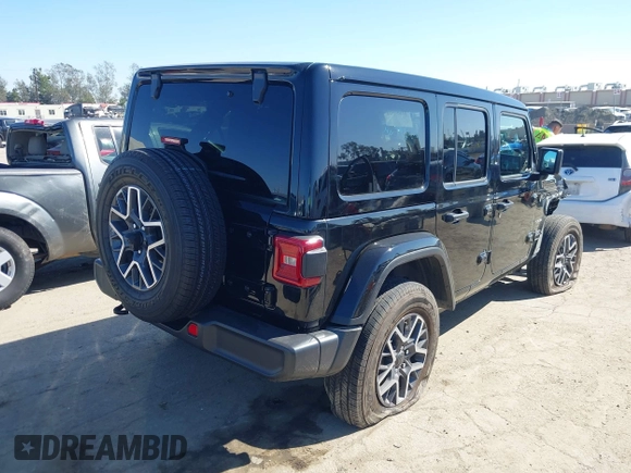 2024 Jeep Wrangler Sahara with VIN 1C4PJXEN9RW111214, listed as a IAAI auction lot 41653921 with 9,118 mi miles and . Bid and sale history available at carsss.com. Image 4.