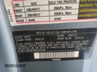 2008 Volvo C70 with VIN YV1MC67288J044394, listed as a Copart auction lot 61938385 with 49,533 mi miles and Clean title. Bid and sale history available at DreamBid. Image 12.