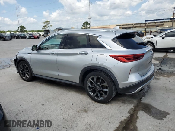 2019 Infiniti QX50 Luxe with VIN 3PCAJ5M10KF115123, listed as a Copart auction lot 57309395 with 122,978 mi miles and Salvage title. Bid and sale history available at DreamBid. Image 2.