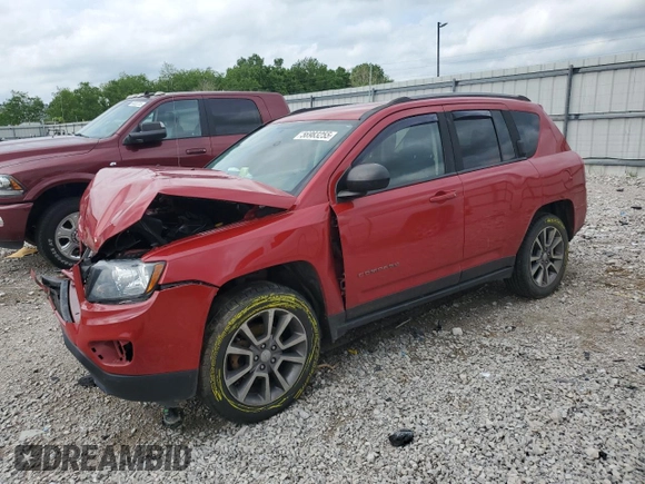 2016 Jeep Compass Sport SE with VIN 1C4NJDBB0GD759999, listed as a Copart auction lot 56983255 with 69,548 mi miles and Salvage title. Bid and sale history available at DreamBid. Image 1.