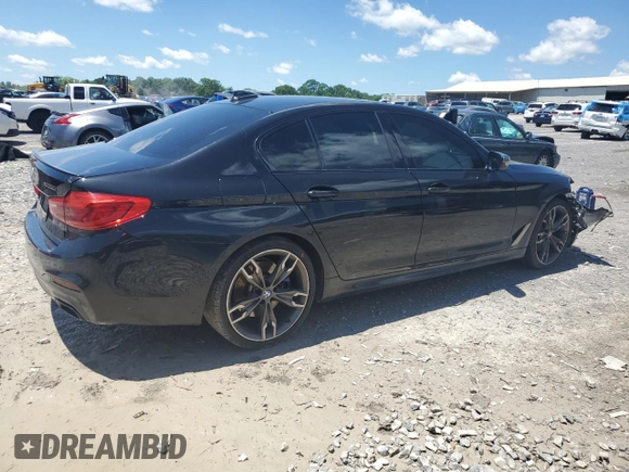 2019 BMW 5 Series M550i xDrive with VIN WBAJB9C53KB289356, listed as a Copart auction lot 57814535 with 60,454 mi miles and Clean title. Bid and sale history available at DreamBid. Image 3.