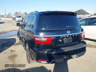 2021 Nissan Armada Platinum with VIN JN8AY2DB4M9793104, listed as a IAAI auction lot 41267471 with 33,616 mi miles. Bid and sale history available at carsss.com. Image 3.