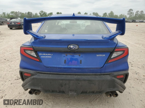 2022 Subaru WRX Premium with VIN JF1VBAF67N9008378, listed as a Copart auction lot 53105105 with 18,956 mi miles and Salvage Title. Bid and sale history available at carsss.com. Image 6.