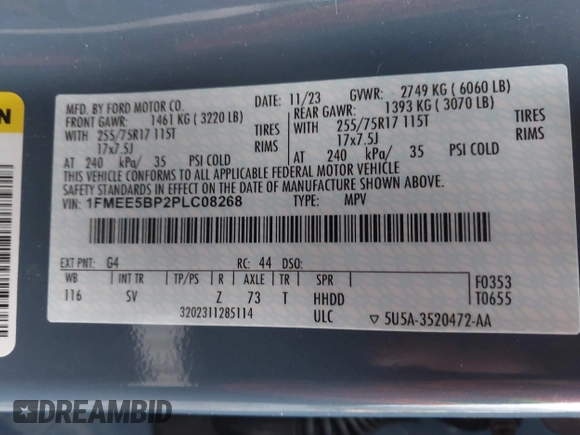 2023 Ford Bronco z VIN 1FMEE5BP2PLC08268, wystawiony jako IAAI lot #41207041 z przebiegiem 10 241 mil mil oraz . Historia ofert i sprzedaży dostępna na DreamBid. Obrazek 9.
