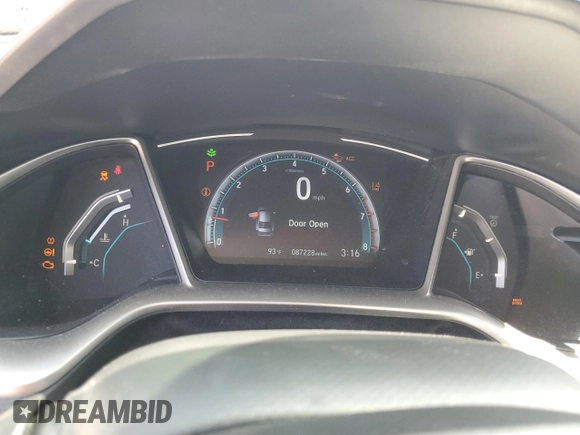 2020 Honda Civic EX-L z VIN 19XFC1F71LE014643, wystawiony jako Copart lot #57838095 z przebiegiem 87 228 mil mil oraz Nie do naprawy • Non repairable. Historia ofert i sprzedaży dostępna na DreamBid. Obrazek 9.