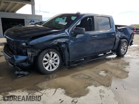 2022 Chevrolet Silverado 1500 Custom with VIN 1GCPWBEK0NZ234645, listed as a Copart auction lot 87376734 with 44,332 mi miles and Non Repairable. Bid and sale history available at DreamBid. Image 1.