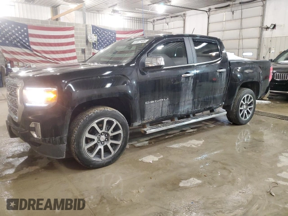 2022 GMC Canyon 4WD Denali with VIN 1GTG6EEN5N1112356, listed as a Copart auction lot 87871435 with 25,352 mi miles and Salvage Title. Bid and sale history available at carsss.com. Image 1.