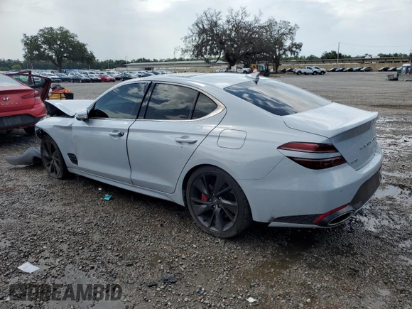 2023 Genesis G70 3.3T with VIN KMTG54TE0PU114678, listed as a Copart auction lot 58924245 with 68,456 mi miles and Non repairable. Bid and sale history available at DreamBid. Image 2.