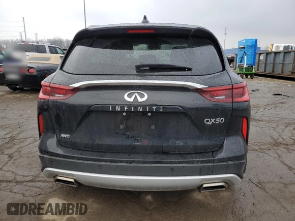 2024 Infiniti QX50 Luxe with VIN 3PCAJ5BBXRF102336, listed as a Copart auction lot 85695054 with 6,194 mi miles and Salvage title. Bid and sale history available at DreamBid. Image 6.