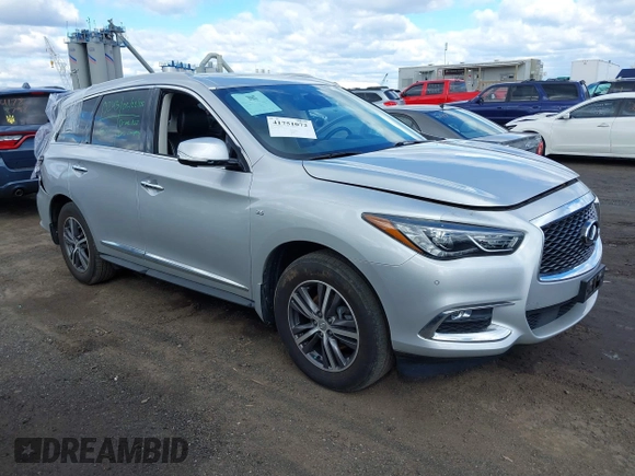 2019 Infiniti QX60 Luxe with VIN 5N1DL0MMXKC554603, listed as a IAAI auction lot 41751072 with 49,654 mi miles and . Bid and sale history available at DreamBid. Image 1.