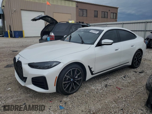 2023 BMW 4 Series 430i xDrive z VIN WBA73AV08PFM91846, wystawiony jako Copart lot #55291695 z przebiegiem Nie podano mil oraz Szkoda całkowita • Salvage title. Historia ofert i sprzedaży dostępna na DreamBid. Obrazek 1.