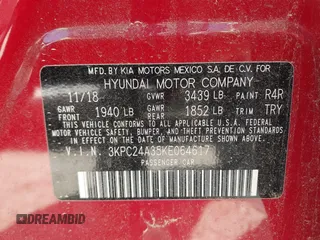 2019 Hyundai Accent SE z VIN 3KPC24A35KE064617, wystawiony jako IAAI lot #42345746 z przebiegiem 73 777 mil mil oraz . Historia ofert i sprzedaży dostępna na DreamBid. Obrazek 9.