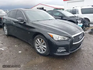 2015 Infiniti Q50 with VIN JN1BV7AR6FM421919, listed as a IAAI auction lot 41078899 with 172,459 mi miles. Bid and sale history available at carsss.com. Image 1.