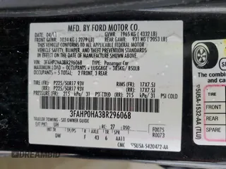 2011 Ford Fusion SE with VIN 3FAHP0HA3BR296068, listed as a Copart auction lot 53019155 with 157,629 mi miles and Clean Title. Bid and sale history available at carsss.com. Image 12.