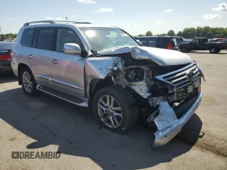 2015 Lexus LX 570 with VIN JTJHY7AXXF4167030, listed as a Copart auction lot 68377784 with 41,136 mi miles and Salvage Title. Bid and sale history available at DreamBid. Image 4.