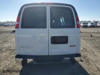 2019 GMC Savana Cargo Van with VIN 1GTW7AFG9K1256506, listed as a Copart auction lot 83844804 with 93,502 mi miles and Salvage Title. Bid and sale history available at carsss.com. Image 6.