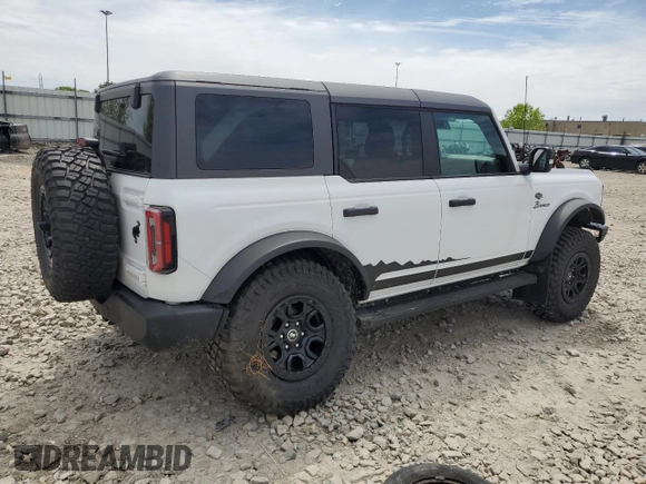 2022 Ford Bronco with VIN 1FMEE5DP4NLB67541, listed as a Copart auction lot 58427485 with 67,774 mi miles and Salvage title. Bid and sale history available at DreamBid. Image 3.