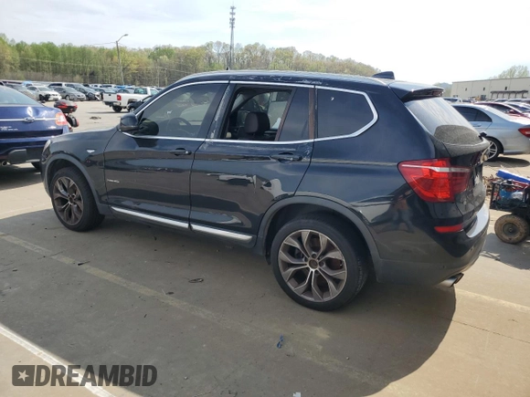 2015 BMW X3 xDrive28i with VIN 5UXWX9C52F0D56896, listed as a Copart auction lot 53823745 with 158,101 mi miles and Clean Title. Bid and sale history available at DreamBid. Image 2.