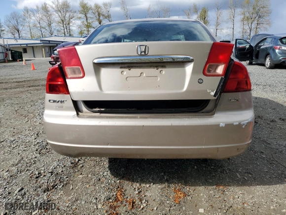 2001 Honda Civic LX with VIN 1HGES15531L058373, listed as a Copart auction lot 53123915 with 0 mi miles and Clean Title. Bid and sale history available at carsss.com. Image 6.