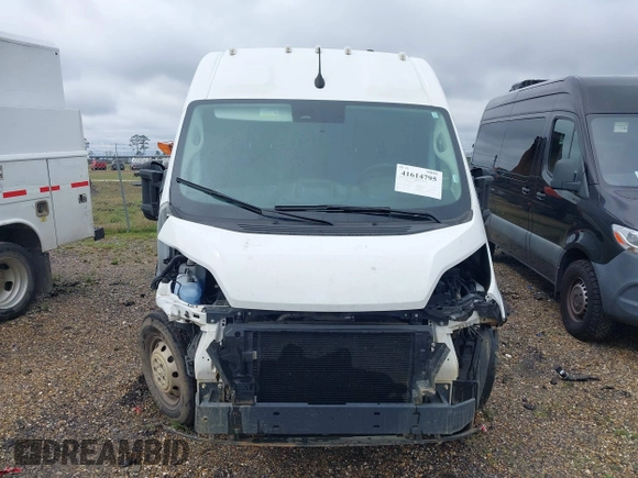 2023 Ram ProMaster Cargo with VIN 3C6MRVJG9PE521128, listed as a IAAI auction lot 41614795 with 43,950 mi miles and . Bid and sale history available at DreamBid. Image 13.