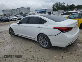 2017 Genesis G80 3.8L with VIN KMHGN4JE3HU172234, listed as a Copart auction lot 74680664 with 101,375 mi miles and Salvage Title. Bid and sale history available at carsss.com. Image 2.