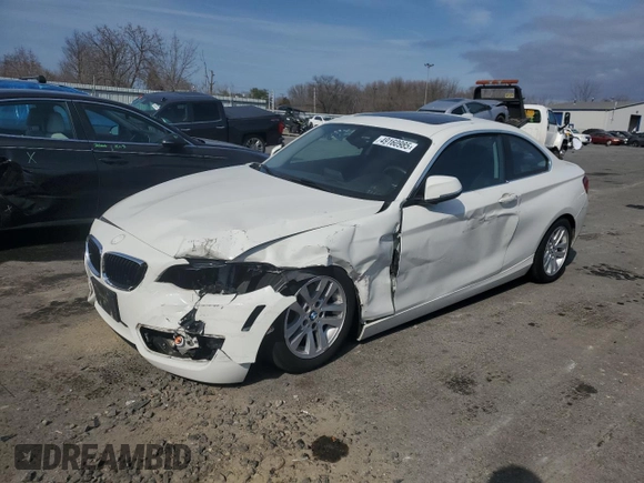 2015 BMW 2 Series 228i xDrive with VIN WBA1F7C57FV367618, listed as a Copart auction lot 49160985 with 63,457 mi miles and Salvage Title. Bid and sale history available at carsss.com. Image 1.