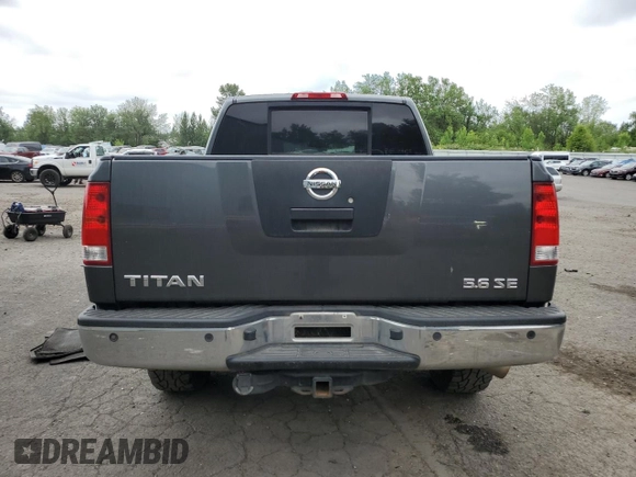 2007 Nissan Titan SE with VIN 1N6AA07B87N201924, listed as a Copart auction lot 60361425 with 167,659 mi miles and Salvage title. Bid and sale history available at DreamBid. Image 6.