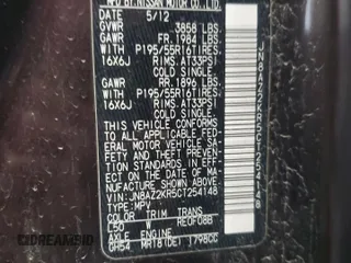 2012 Nissan Cube S with VIN JN8AZ2KR5CT254148, listed as a Copart auction lot 51456525 with 72,215 mi miles and Salvage Title. Bid and sale history available at DreamBid. Image 12.