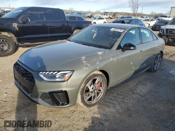 2023 Audi A4 S line Premium Plus z VIN WAUEAAF47PA013459, wystawiony jako Copart lot #46998785 z przebiegiem 11 218 mil mil oraz Szkoda całkowita • Salvage title. Historia ofert i sprzedaży dostępna na DreamBid. Obrazek 1.