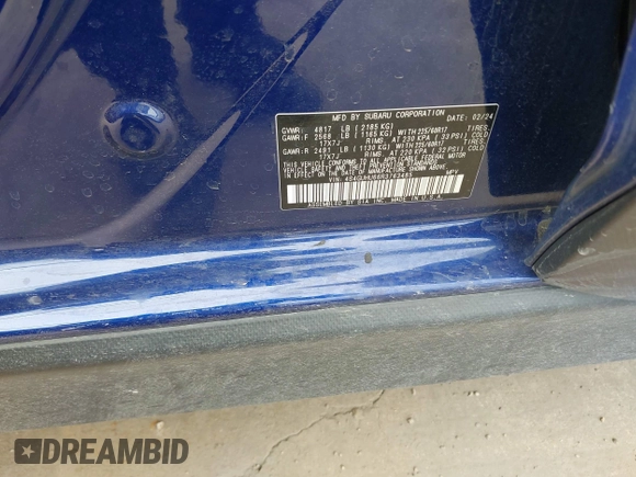 2024 Subaru Crosstrek Wilderness с VIN 4S4GUHU66R3763485, выставлен на аукционе IAAI как лот 41912311 с пробегом 11 303 миль миль и . История ставок и продаж доступна на DreamBid. Изображение 9.