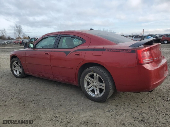 2006 Dodge Charger R/T with VIN 2B3KA53H36H183162, listed as a Copart auction lot 42953185 with 197,125 mi miles and Salvage Title. Bid and sale history available at carsss.com. Image 2.