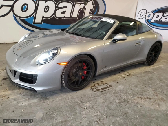 2019 Porsche 911 4S with VIN WP0BB2A92KS125505, listed as a Copart auction lot 76065574 with 37,305 mi miles and Salvage Title. Bid and sale history available at carsss.com. Image 1.