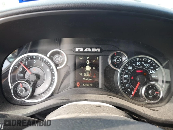 2020 Ram 1500 Big Horn with VIN 1C6RREFT3LN117968, listed as a Copart auction lot 87914735 with 62,523 mi miles and Clean title. Bid and sale history available at DreamBid. Image 9.