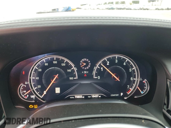 2018 BMW 7 Series 750i with VIN WBA7F0C53JGM24069, listed as a Copart auction lot 53515035 with 79,803 mi miles and Salvage Title. Bid and sale history available at carsss.com. Image 9.
