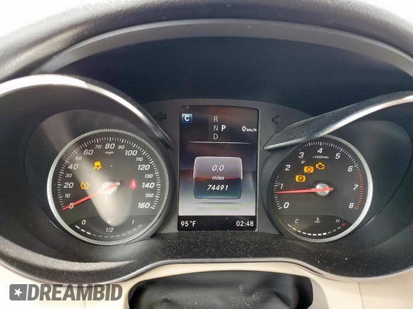 2019 Mercedes-Benz GLC 300 with VIN WDC0G4JB7KF610832, listed as a Copart auction lot 60804755 with 74,491 mi miles and Salvage title. Bid and sale history available at DreamBid. Image 9.