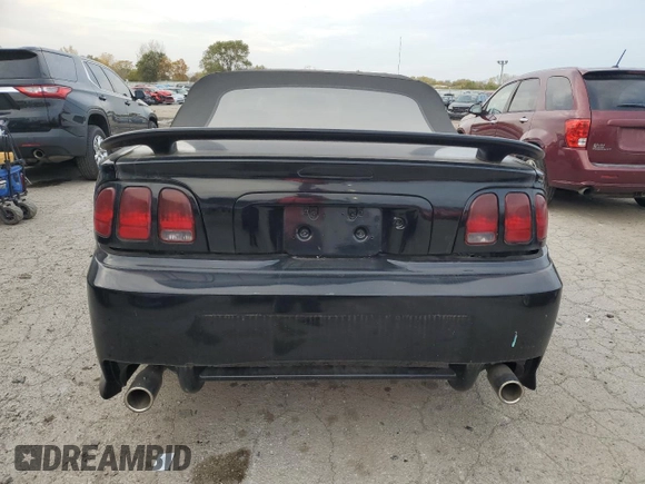 1996 Ford Mustang GT with VIN 1FALP45X6TF166049, listed as a Copart auction lot 77208004 with 186,273 mi miles and Clean Title. Bid and sale history available at carsss.com. Image 6.