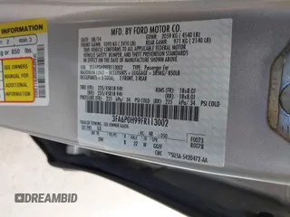 2015 Ford Fusion SE with VIN 3FA6P0H99FR113002, listed as a IAAI auction lot 41993644 with 113,617 mi miles and . Bid and sale history available at DreamBid. Image 9.