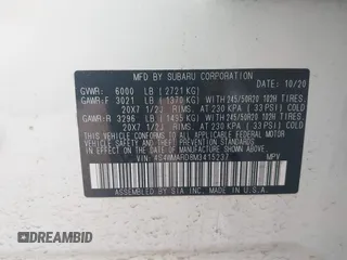 2021 Subaru Ascent Touring with VIN 4S4WMARD8M3415237, listed as a IAAI auction lot 42117215 with 67,831 mi miles and . Bid and sale history available at DreamBid. Image 9.