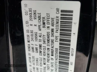 2010 Acura TSX z VIN JH4CU2F61AC025688, wystawiony jako Copart lot #56725365 z przebiegiem 226 084 mil mil oraz Czysty tytuł • Clean title. Historia ofert i sprzedaży dostępna na DreamBid. Obrazek 12.