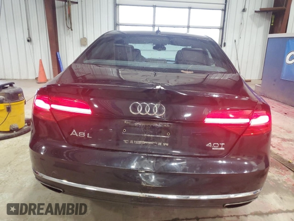 2015 Audi A8 L 4.0T with VIN WAU32AFD3FN036507, listed as a Copart auction lot 82298094 with 77,156 mi miles and Salvage Title. Bid and sale history available at carsss.com. Image 6.