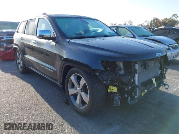 2014 Jeep Grand Cherokee Overland with VIN 1C4RJFCT5EC221015, listed as a IAAI auction lot 41959844 with 78,367 mi miles and . Bid and sale history available at DreamBid. Image 1.