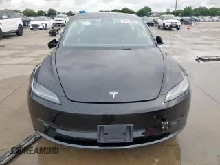 2025 Tesla Model 3 Long Range with VIN 5YJ3E1EB0SF921606, listed as a Copart auction lot 60728995 with 6,281 mi miles and Salvage title. Bid and sale history available at DreamBid. Image 5.