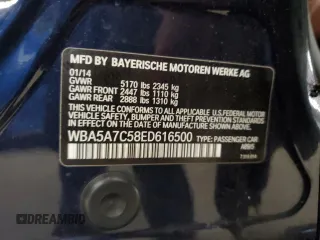 2014 BMW 5 Series 528i xDrive with VIN WBA5A7C58ED616500, listed as a Copart auction lot 57780045 with 110,050 mi miles and Salvage title. Bid and sale history available at DreamBid. Image 12.