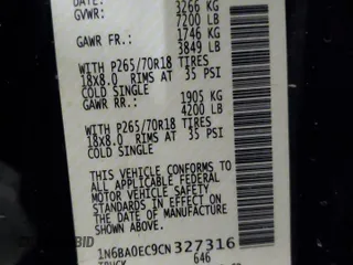 2012 Nissan Titan SV with VIN 1N6BA0EC9CN327316, listed as a Copart auction lot 87501705 with Not Provided miles and Salvage Title. Bid and sale history available at carsss.com. Image 12.