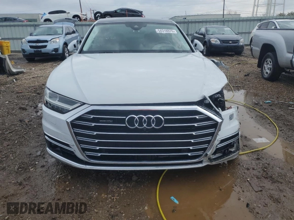 2019 Audi A8 z VIN WAU8DAF87KN018640, wystawiony jako Copart lot #54318975 z przebiegiem Nie podano mil oraz Szkoda całkowita • Salvage title. Historia ofert i sprzedaży dostępna na DreamBid. Obrazek 5.