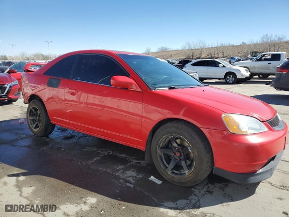 2001 Honda Civic EX with VIN 1HGEM21991L006366, listed as a Copart auction lot 47313725 with 203,351 mi miles and Salvage Title. Bid and sale history available at carsss.com. Image 4.