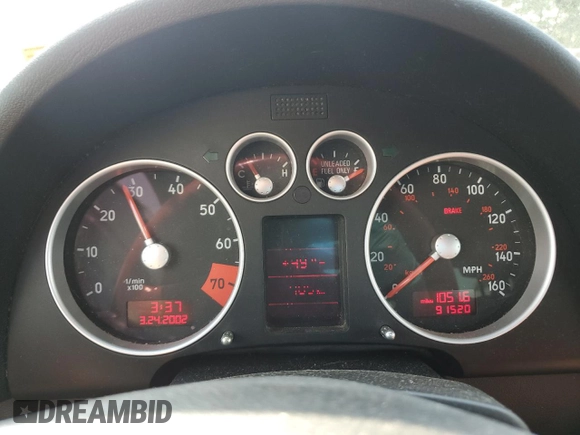 2001 Audi TT with VIN TRUUT28N711007386, listed as a Copart auction lot 57620844 with 91,520 mi miles and Salvage Title. Bid and sale history available at carsss.com. Image 9.