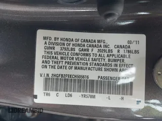 2012 Honda Civic EX-L with VIN 2HGFB2F9XCH505616, listed as a IAAI auction lot 41935511 with 62,298 mi miles and . Bid and sale history available at DreamBid. Image 9.
