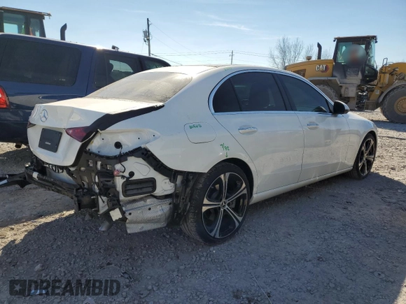 2023 Mercedes-Benz C 300 with VIN W1KAF4GB4PR094669, listed as a Copart auction lot 42232805 with 9,643 mi miles and Salvage Title. Bid and sale history available at carsss.com. Image 3.